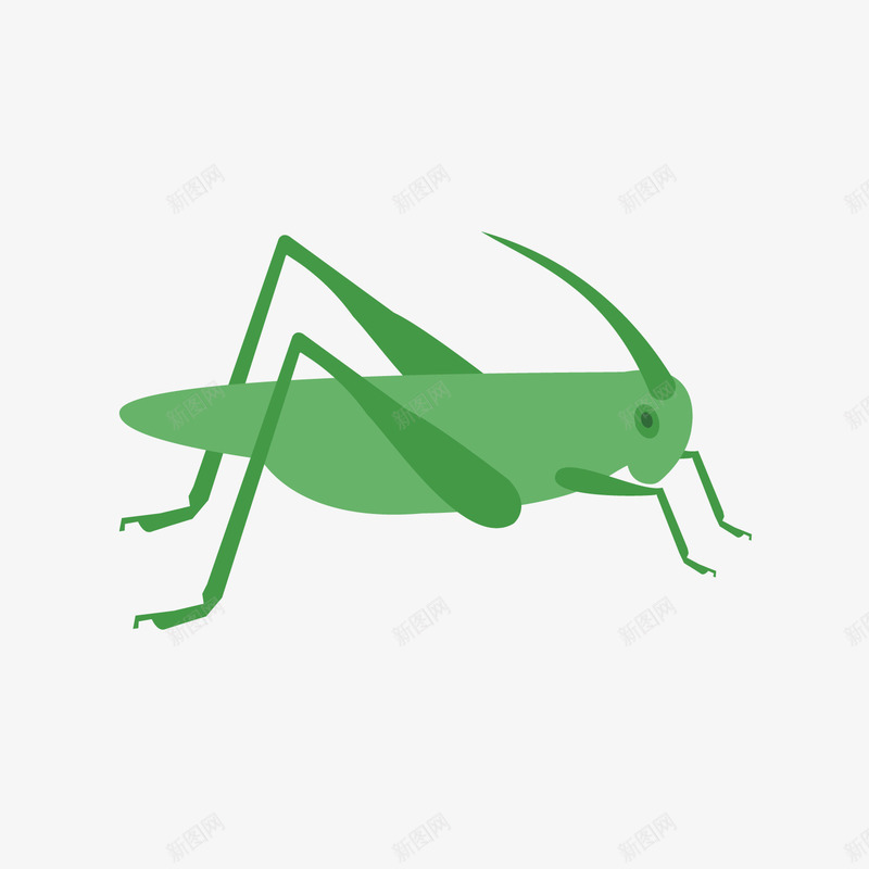 绿色跳跃蚂蚱图标矢量图ai_新图网 https://ixintu.com 动物 平面 渺小 绿色 草丛 蚂蚱 设计 跳跃 矢量图