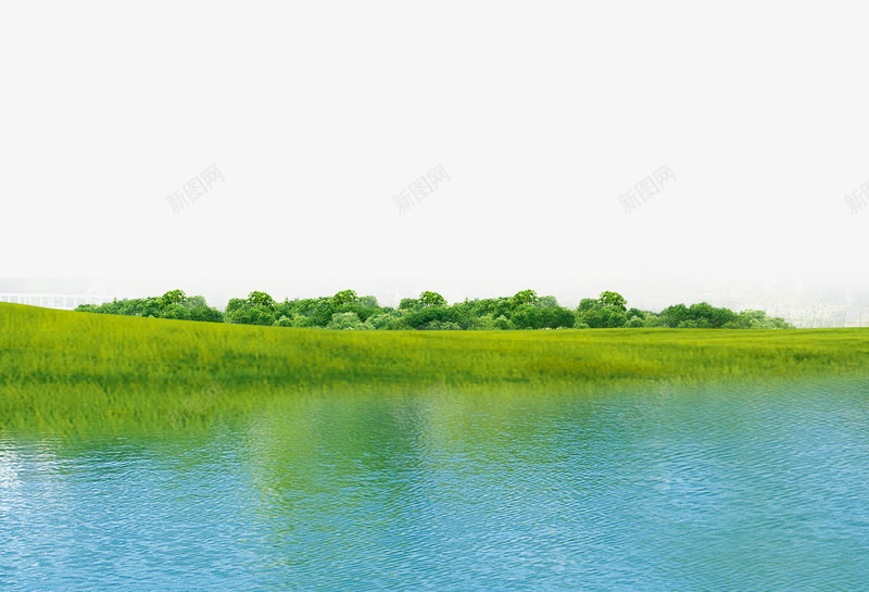 大自然绿色河流png免抠素材_新图网 https://ixintu.com 大树 大自然 水流元素 河流 海报效果 海报素材 清澈 绿色元素 绿色水源 自然元素 自然风景蓝天黄花河流 草