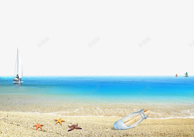 海边海滩装饰png免抠素材_新图网 https://ixintu.com ps背景素材船 海星 海洋 海滩 海边 背景 船 装饰