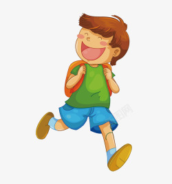 奔跑上学跑步上学的小男孩高清图片