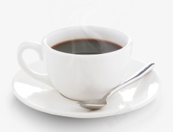 白色勺子热咖啡杯高清图片