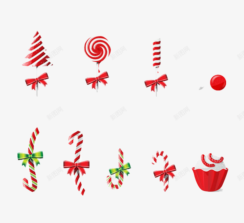 圣诞装饰糖果png免抠素材_新图网 https://ixintu.com 圣诞素材 圣诞节 圣诞装饰 棒棒糖 糖果 装饰糖果