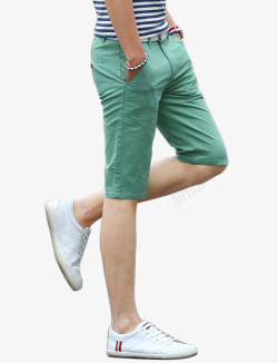 男士条纹西裤休闲六分夏季西裤高清图片