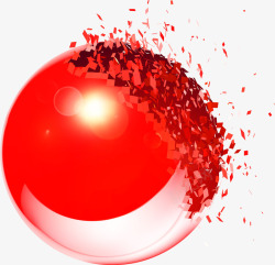 红色爆裂效果立体球素材
