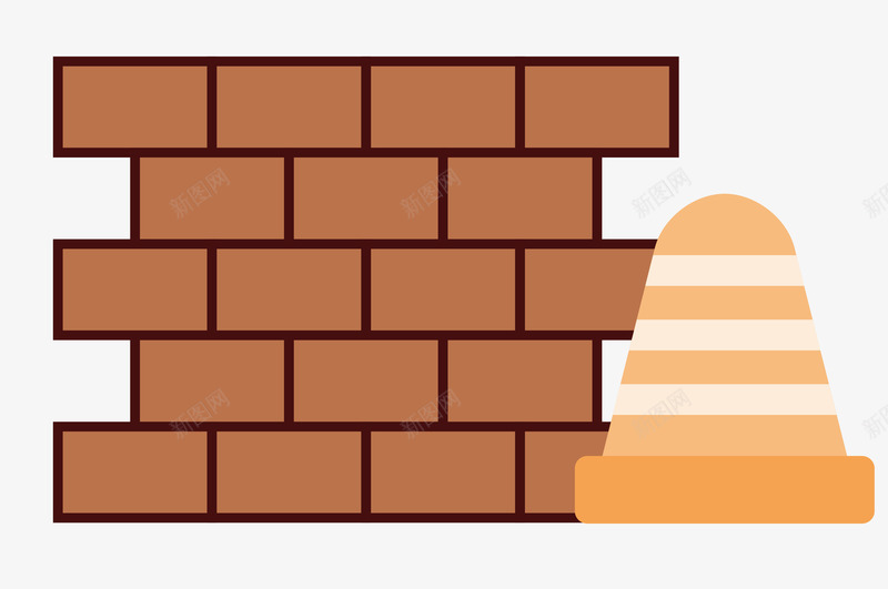 砖墙矢量图eps免抠素材_新图网 https://ixintu.com 盖房子 矢量素材 砖墙 警告柱 矢量图