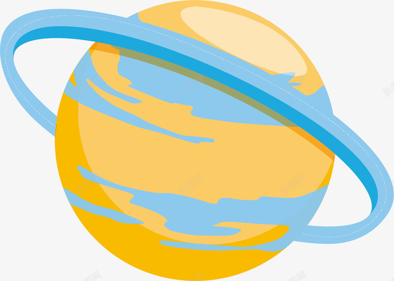 黄色星球土星环矢量图eps免抠素材_新图网 https://ixintu.com 卡通土星环 土星环 天文现象 星球环 矢量土星环 黄色星球 矢量图