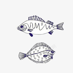 生鲜简笔简笔手绘鱼类高清图片