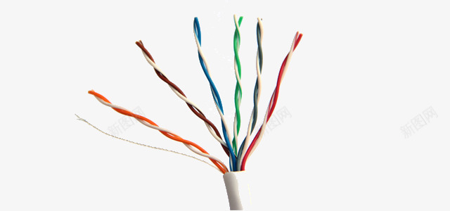 线缆线png免抠素材_新图网 https://ixintu.com 一根大电缆 六条 彩色 线缆