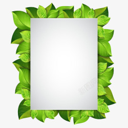 手绘框架绿色叶子边框高清图片