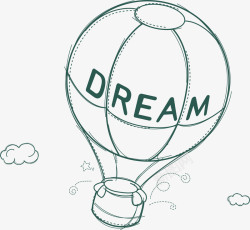 手绘梦想热气球漫画造型图标图标