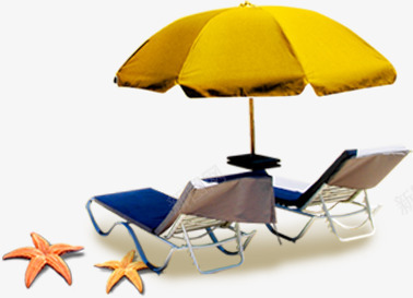 沙滩蓝色躺椅和伞png免抠素材_新图网 https://ixintu.com 坐躺椅子 沙滩 素材 蓝色 躺椅