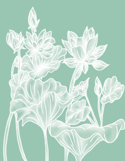 玻璃花纹系列图案彩印花边A107高清图片