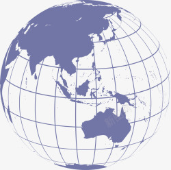 地球素材蓝色地球线条矢量图高清图片