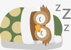 大睡呼呼大睡的猫头鹰矢量图高清图片