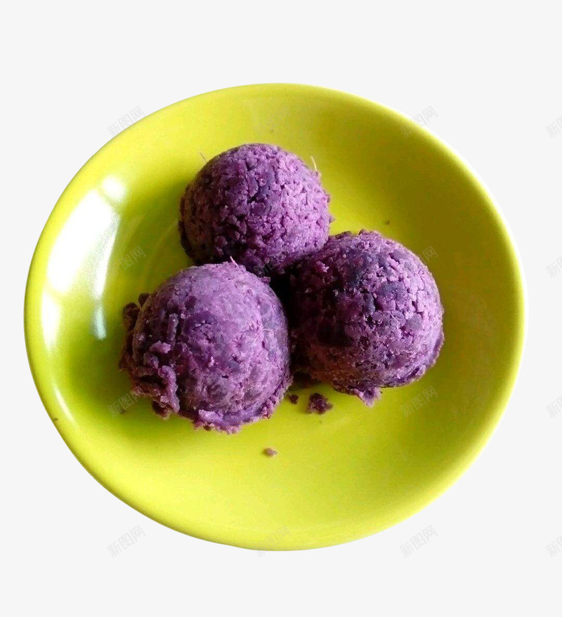 碟装紫薯球png免抠素材_新图网 https://ixintu.com 小吃 瓷盘 紫色 紫薯 紫薯球 餐饮