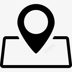 GPS接口定位销在地图图标高清图片