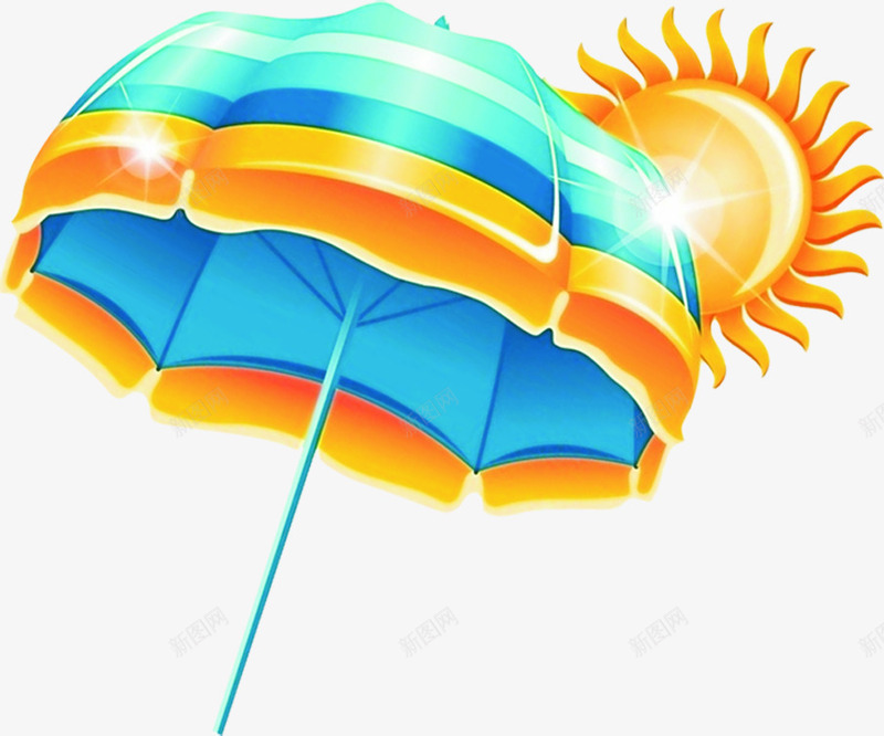 卡通夏日遮阳伞海边沙滩png免抠素材_新图网 https://ixintu.com 卡通 夏日 沙滩 海边 遮阳伞
