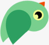 绿色几何小鸟卡通素材
