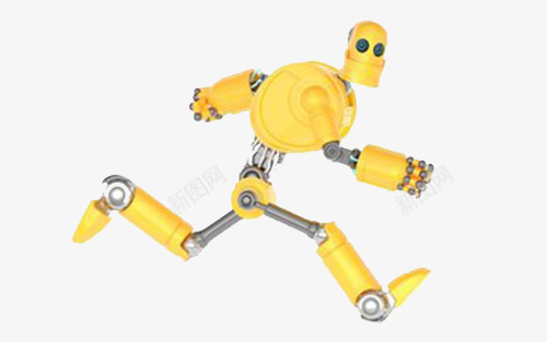 卡通狂奔png免抠素材_新图网 https://ixintu.com 人机交互 卡通 奔跑 智能机器人 机器人 狂奔机器人 黄色