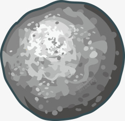 手绘陨石坑灰色星球矢量图高清图片