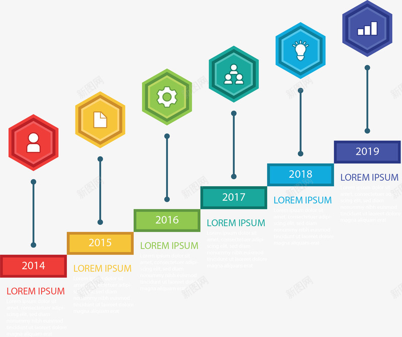 彩色多边形阶梯图表矢量图ai免抠素材_新图网 https://ixintu.com 信息图表 多边形 彩色图表 矢量png 阶梯 阶梯图表 矢量图