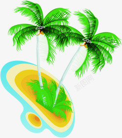 卡通植物沙滩椰子树素材