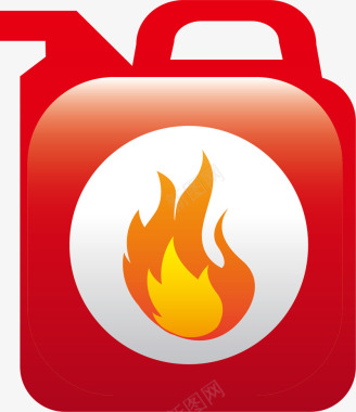 红色燃油卡通图标图标