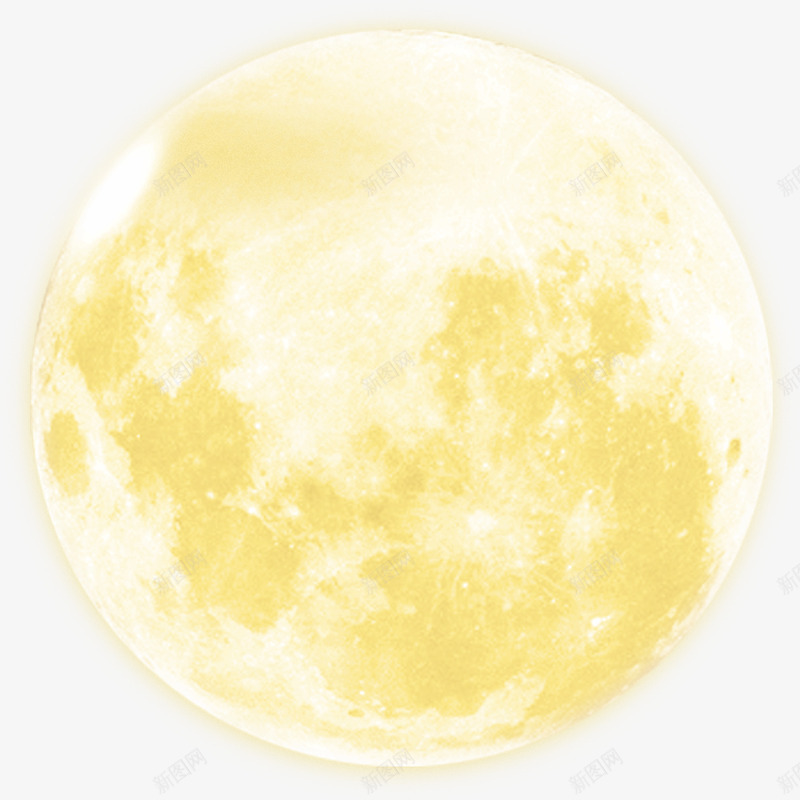 月亮png免抠素材_新图网 https://ixintu.com 中秋节 月亮 月球 黄色