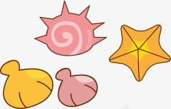 黄色的海螺贝壳高清图片