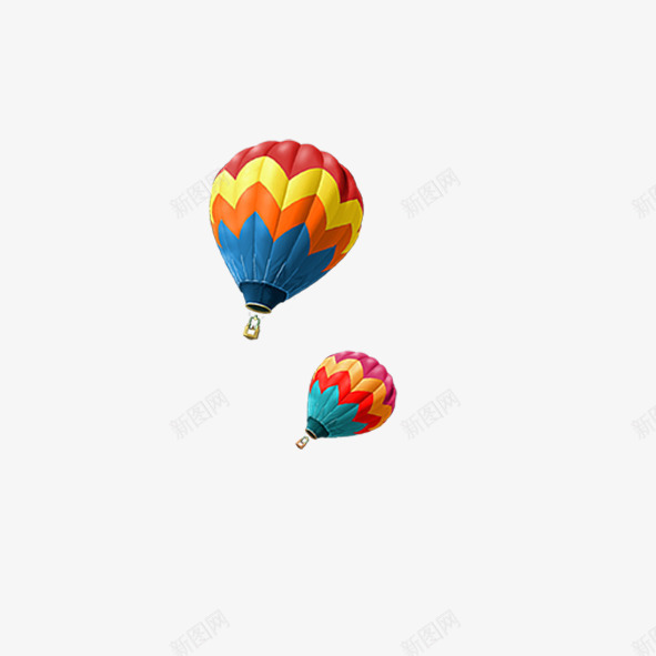 五彩氢气球psd免抠素材_新图网 https://ixintu.com 五彩 氢气球 红色 蓝色 降落伞 黄色