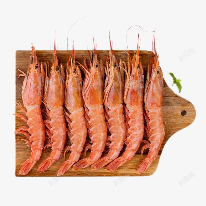 红色基围虾png免抠素材_新图网 https://ixintu.com 小虾 木板 海鲜素材 食物