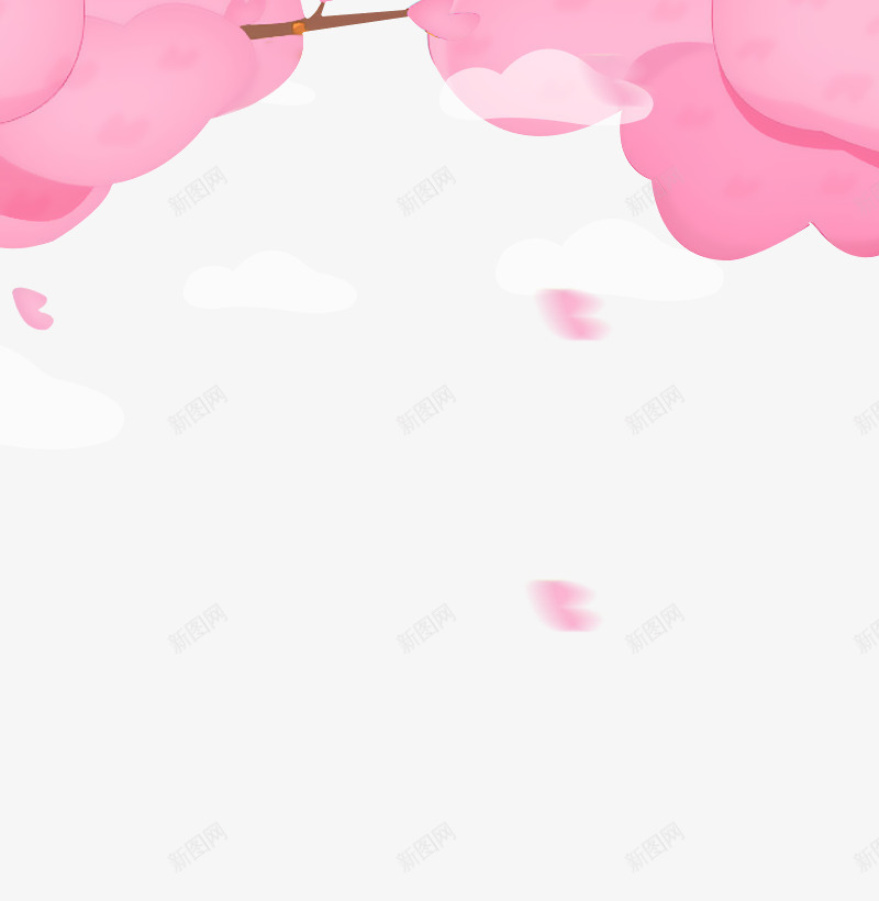 粉色背景png免抠素材_新图网 https://ixintu.com 免抠 少女 树枝 浪漫 粉色 背景 花瓣 装饰