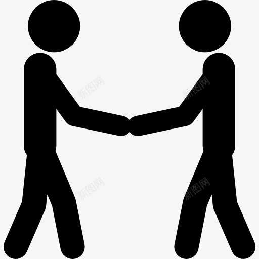 两棒的人握手图标png_新图网 https://ixintu.com 互利 友好的握手 变种人 握手 朋友 粘人