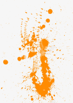橙色墨迹飞溅斑点效果元素素材