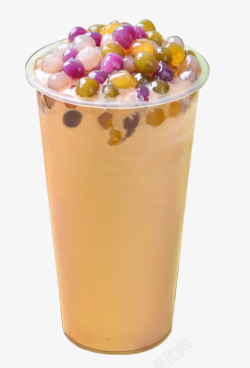 仙草芋圆新鲜的一杯芋圆奶茶高清图片