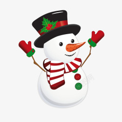 圣诞爱心手套平安夜的雪人矢量图高清图片
