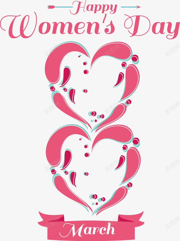 妇女节装饰元素png免抠素材_新图网 https://ixintu.com happywomensday 丝带 妇女节 标签 热气球 爱心 礼物 花卉