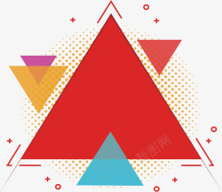 三角形拼图红色三角图案高清图片