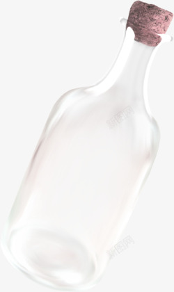 透明漂流瓶装饰图案素材