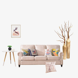 浅色家具清新现代家居家装浅色沙发摆件素高清图片