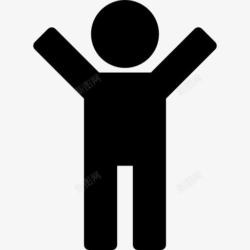 男人的轮廓和举起手臂图标png_新图网 https://ixintu.com 人 人的轮廓 形状 手臂 提出 男