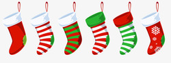 圣诞彩色灯串圣诞节彩色袜子高清图片