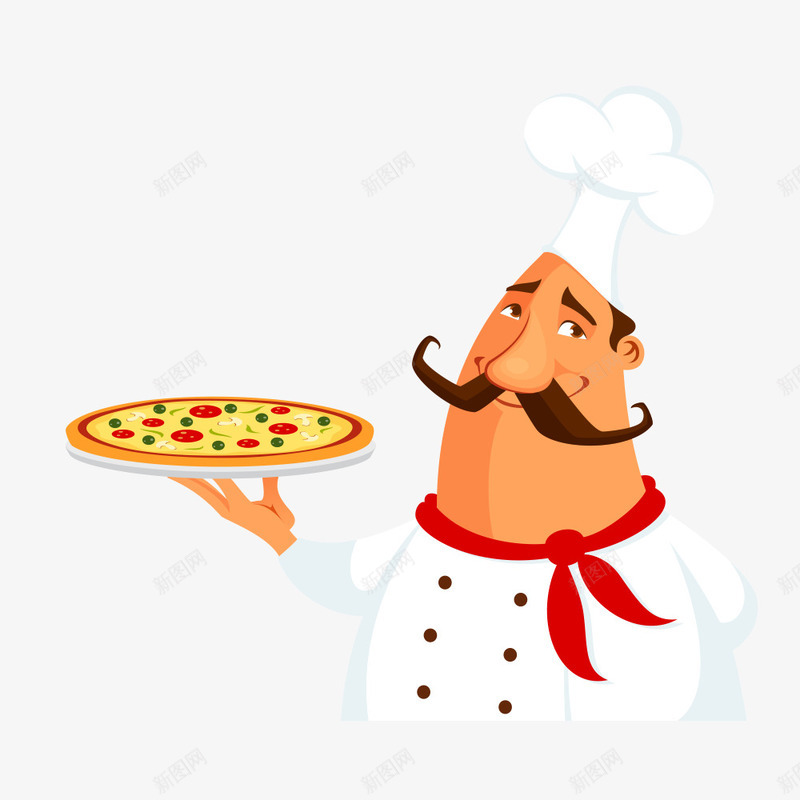 卡通披萨厨师png免抠素材_新图网 https://ixintu.com 免抠 卡通人物 卡通厨师 厨师 快餐 披萨 披萨卡通 淘宝天猫免抠 透明 餐饮