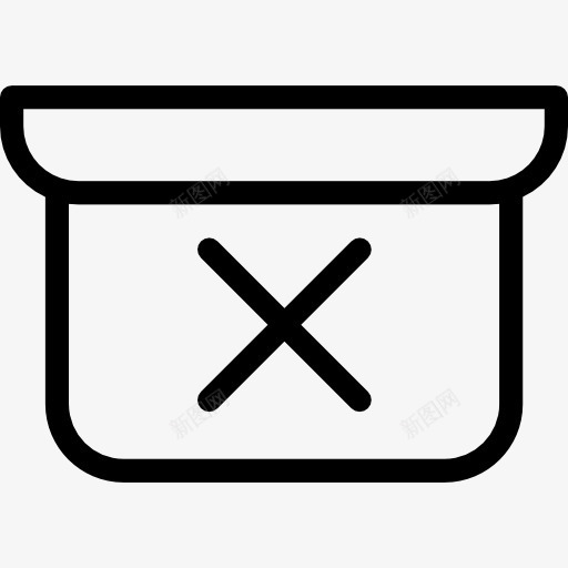 交叉在一个盒子里图标png_新图网 https://ixintu.com 不允许 划线 接口 禁止 箱