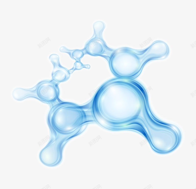 卡通手绘细胞分子png免抠素材_新图网 https://ixintu.com 创意 动漫动画 卡通手绘 简约 细胞分子 蓝色