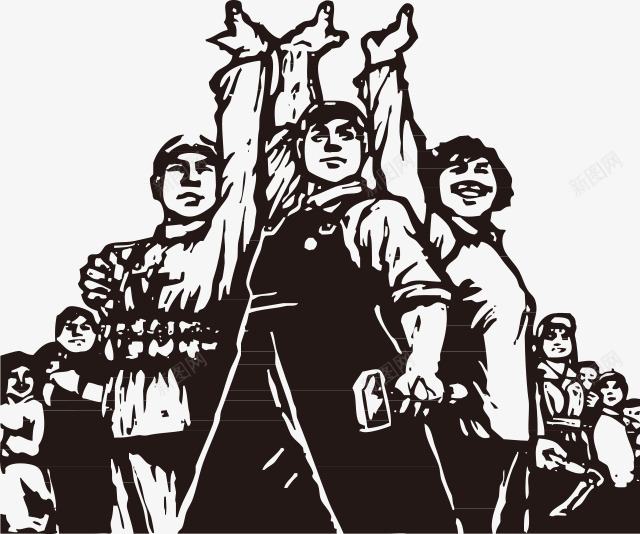 黑色卡通人物图标png_新图网 https://ixintu.com 101 共产党人物 卡通人物 国庆节 手绘人物 黑色