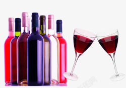 各种类型的红酒和高脚杯素材