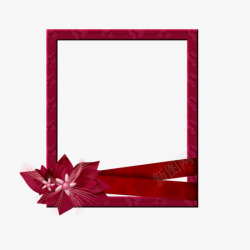 红色花装饰相框素材