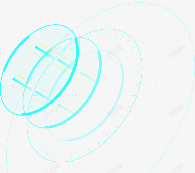 动感蓝色光圈png免抠素材_新图网 https://ixintu.com 光效 动感元素 圆圈 科技元素 蓝绿色