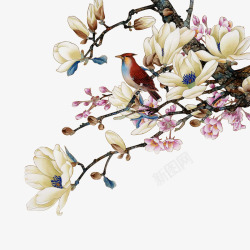 中国画篇枝头飞鸟高清图片